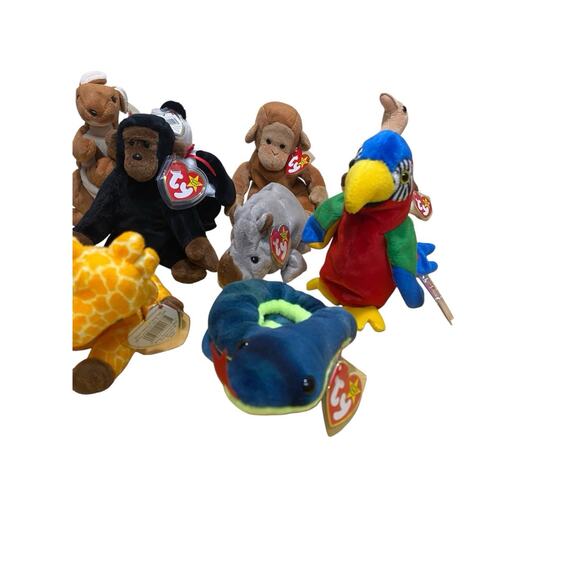 Ty Beanie Babies Lot Of 10 Zoo Animals Mel Hissy Congo Pouch Twigs Spike Jabber - Picture 5 of 5